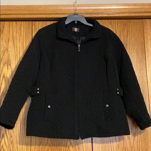 Black quilted winter coat